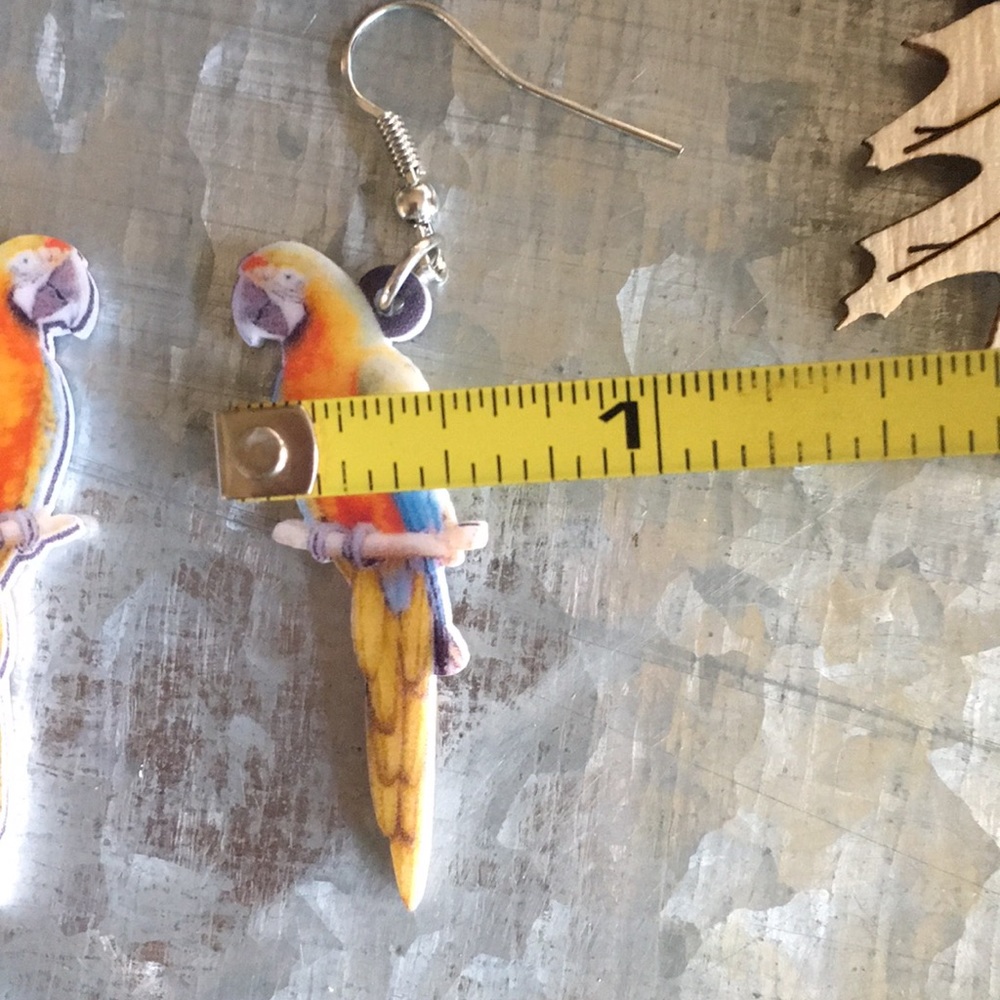 Parrot Acrylic Earrings - Picture 7 of 7